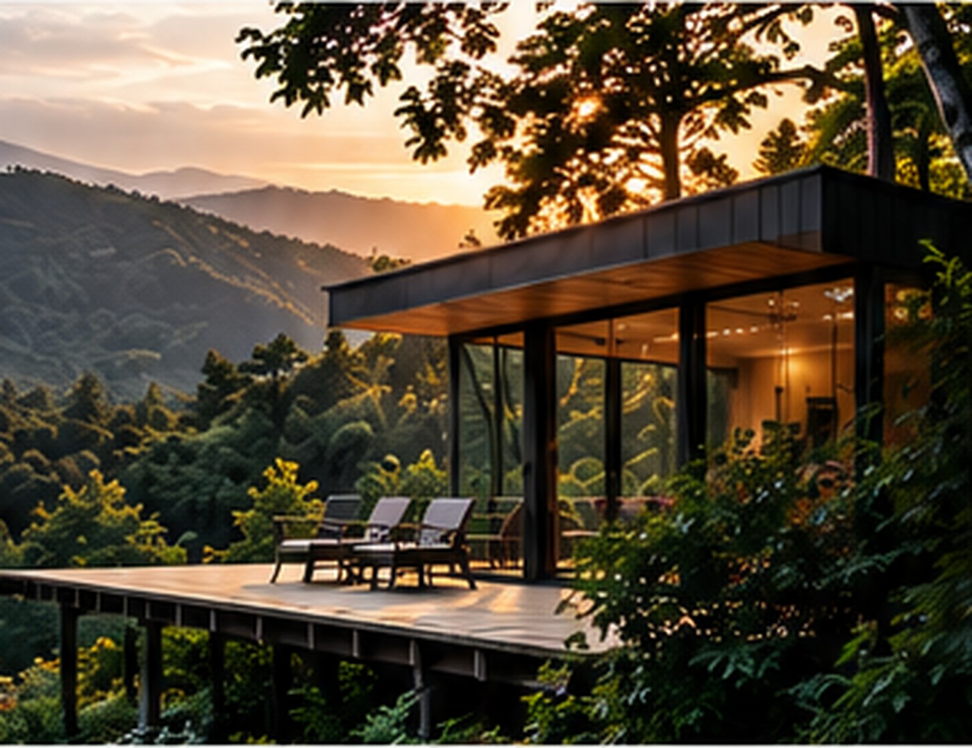Casa contemporânea integrada à paisagem